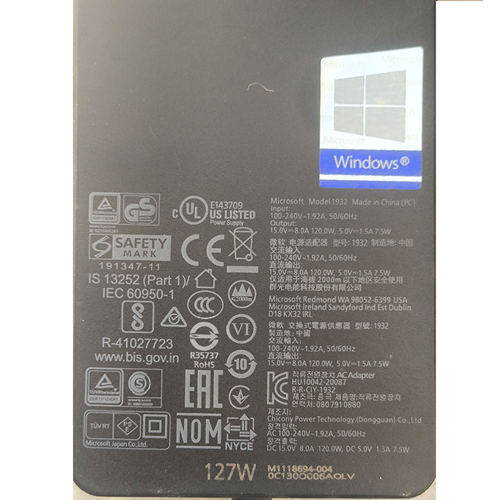 شارژر مایکروسافت سرفیس ۱۲۷ وات اورجینال - Image 2